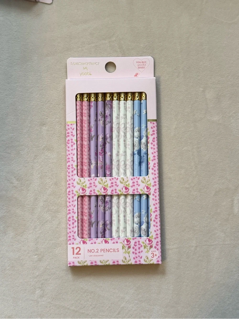 LoveShackFancy Floral Pattern No.2 Pencil Set - Pink, Purple, White, Blue